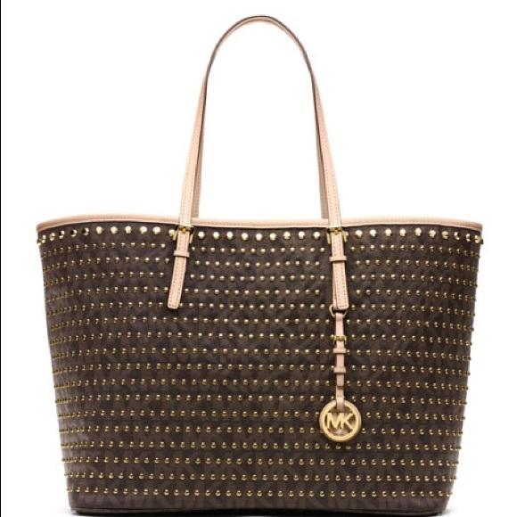 NEW‼️ MICHAEL KORS STUDDED JET SET TOTE - Picture 4 of 4